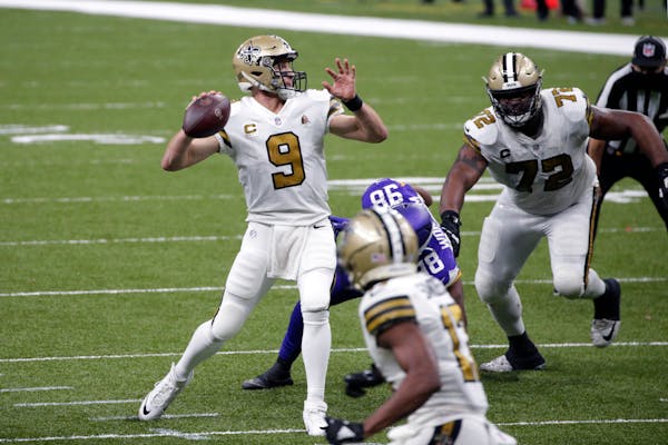 Saints quarterback Drew Brees has played two games in five days since returning from 11 broken ribs and a punctured lung.
