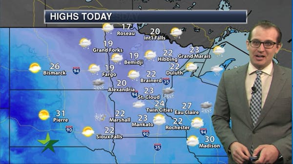 Afternoon forecast: 24, clouds but no more snow
