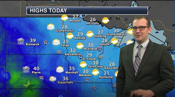 Afternoon forecast: 30, mostly sunny, icy spots on roads