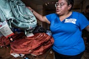 Deshann Sanchez, who founded Justice Frontline Aid, got some backpacks ready as she prepared to head to Kenosha in August.