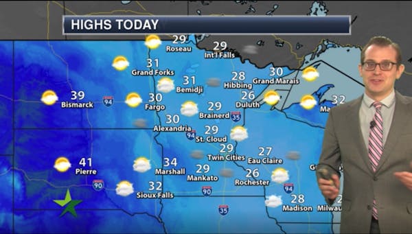 Evening forecast: Mostly cloudy then patchy freezing fog