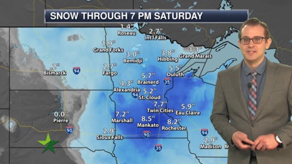 Forecast: Most of 3 to 10 inches of snow is expected tonight