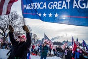A rally in support of President Donald Trump on the steps of the Minnesota State Capitol on Wednesday, Jan. 6, 2021 in St. Paul.