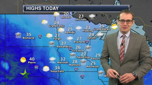 Morning forecast: Cloudy, high 27