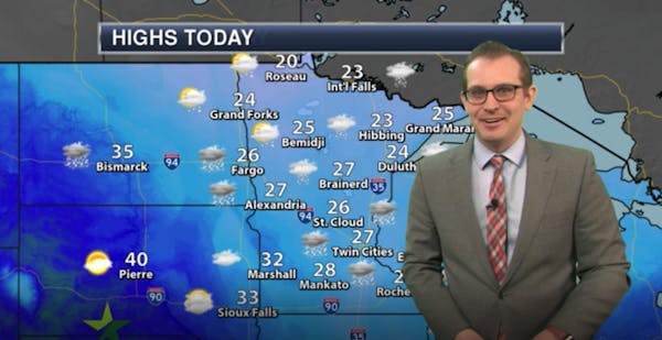 Evening forecast: Slight chance snow, then cloudy