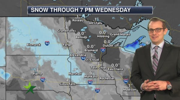 Afternoon forecast: Mostly cloudy, a few flurries; high 20