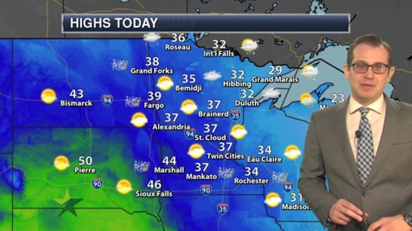 Morning forecast: Warmer, partly cloudy, high 37