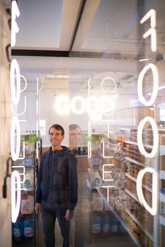 Good Grocer founder Kurt Vickman in the new store set to open Friday.