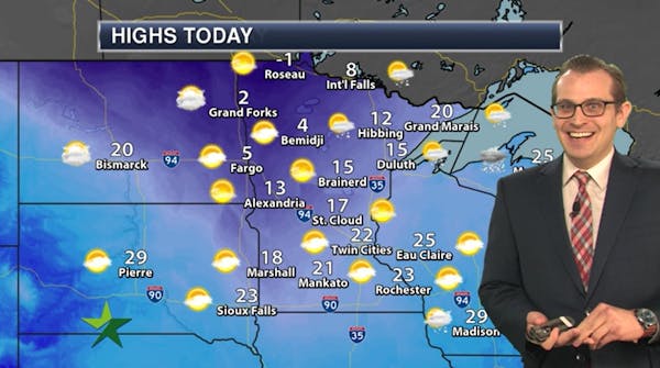 Afternoon forecast: High 22, sunny skies