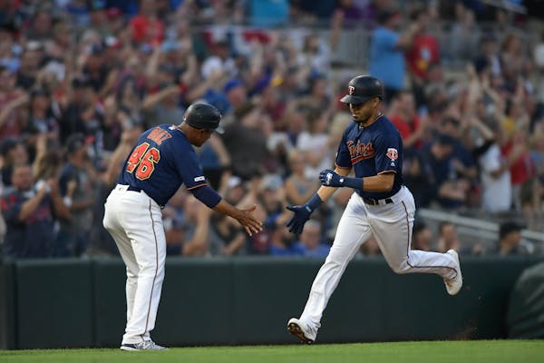 LaMonte Wade rounded third after a home run against Kansas City in 2019.