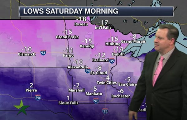 Evening forecast: Low of -3; cloudy and dangerously cold