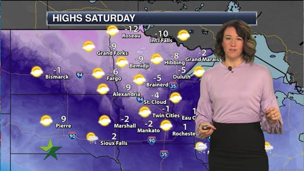 Morning forecast: High of -1, with a wind chill of -22