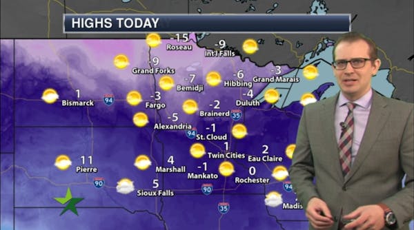 Morning forecast: Cold; high 1 above