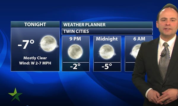 Evening forecast: Low of -7; another bitterly cold night