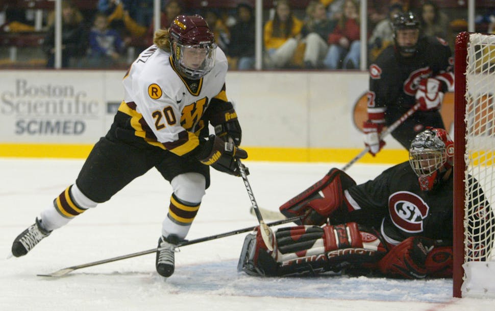 Natalie Darwitz scored a school record 246 points, including 102 goals, in 99 games for the Gophers. Her collegiate career was only eclipsed by her in