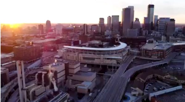 Aerial footage shows empty Twin Cities