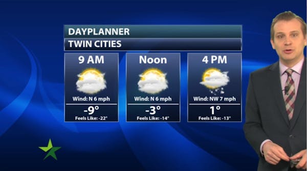 Morning forecast: Colder, high 1 above; chance of PM snow