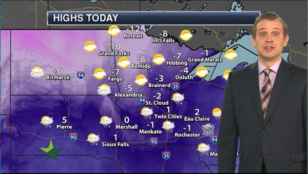 Afternoon forecast: 1, chance of light snow in southern Minnesota
