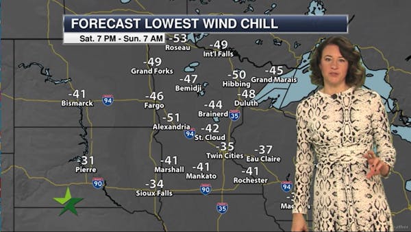 Morning forecast: Low of -1, dangerous wind chills tonight