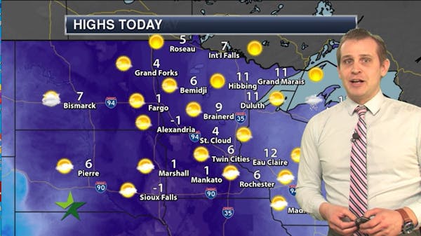 Forecast: Low of -4, clouds to go with another night of cold air