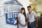 Herbivorous Butcher co-owners, and siblings, Aubry and Kale Walch in their Minneapolis store in 2019. 