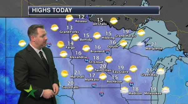 Morning forecast: Partly cloudy, high 20