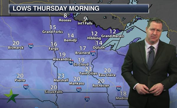 Evening forecast: Low of 23, cloudy with some light snow possible