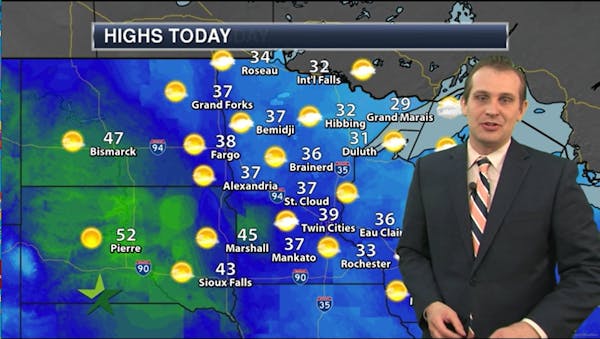 Forecast: Low of 26, with clouds and more wind
