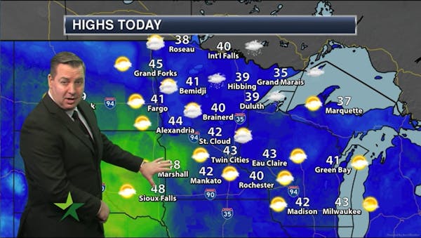 Afternoon forecast: High of 43, windy