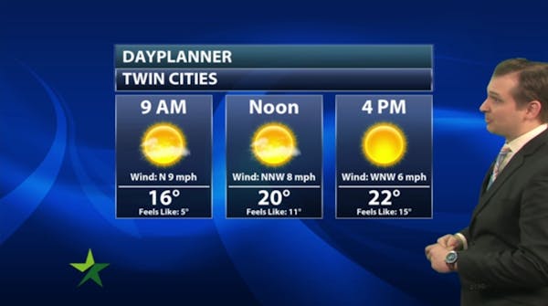 Morning forecast: Sunny and chilly, high 23; warmth returns Tuesday
