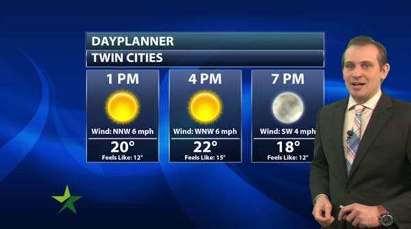 Afternoon forecast: Sunny and chilly, high 23; warmth returns Tuesday