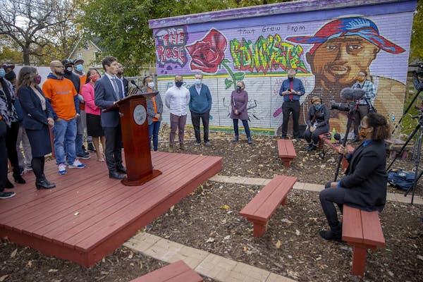 The Minneapolis Mayor Jacob Frey introduced the new MinneapolUS Strategic Outreach Initiative during a press conference at the Pillsbury United Commun