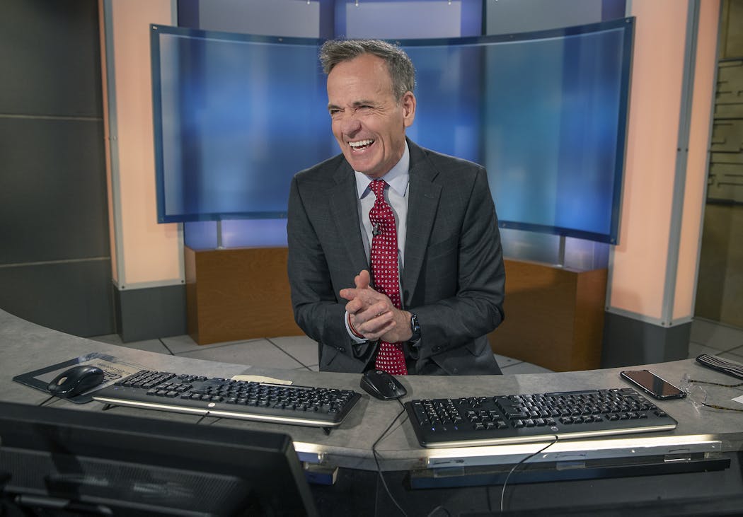 Ken Barlow shared a laugh with his KSTP co-anchors as he worked the morning news from the news station.