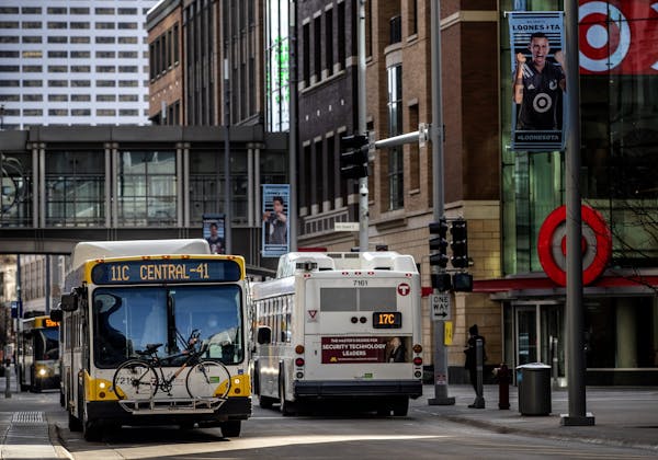 Metro Transit buses traveled on Nicollet Mall in downtown Minneapolis last year.