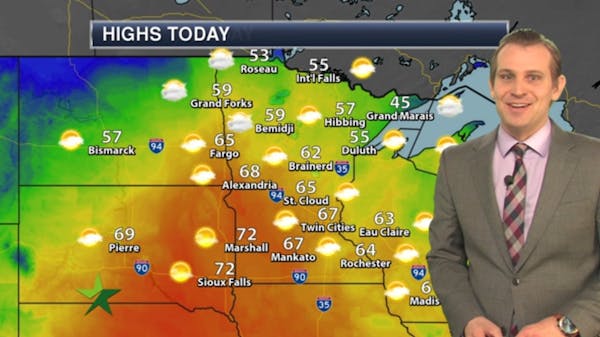 Morning forecast: Record warmth; high 67