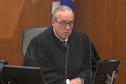 In this screen grab from video, Hennepin County Judge Peter Cahill presides over jury selection in the trial of former Minneapolis police officer Der