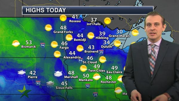Afternoon forecast: High 49 and sunny, but heavy snow expected overnight