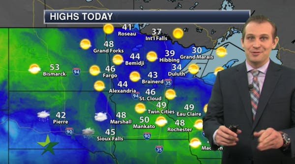 Evening forecast: Partly cloudy, low around 29