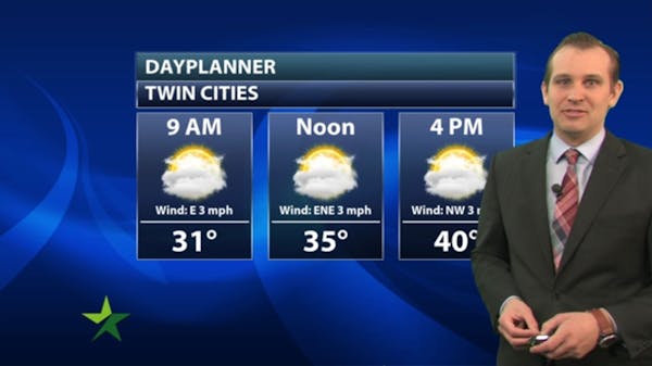 Morning forecast: Mostly cloudy, melty; high 40