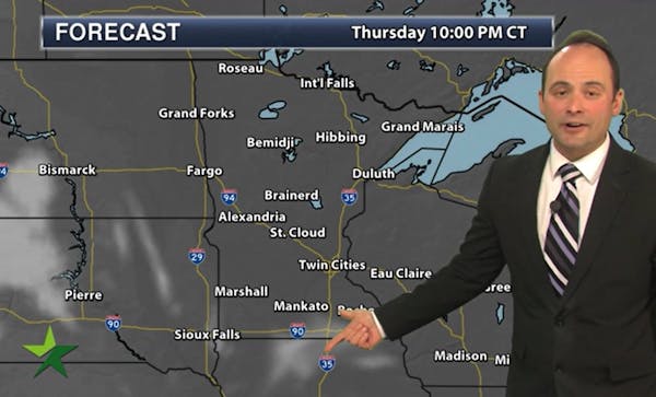 Evening forecast: Low of 33 with plenty of clouds