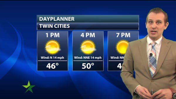 Afternoon forecast: Mostly sunny, high 50