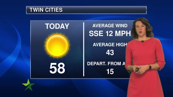 Afternoon forecast: Warm, sunny, windy; high 58