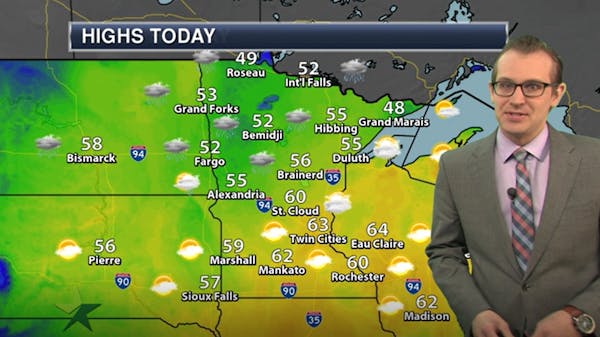 Morning forecast: Highs in the low 60s, windy