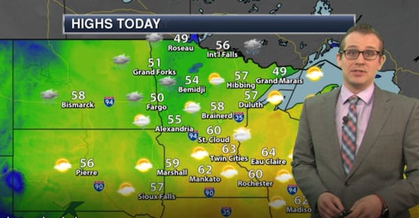 Evening forecast: Chance of showers, then partly cloudy