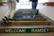 In 2015, Ramsey Middle School students made their way up a flight of stairs at the school in St. Paul.