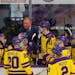 Mike Hastings and Minnesota State, shown in 2019, will try to reach their first Frozen Four when they play the Gophers in the West Regional final on S