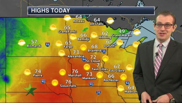 Morning forecast: Warm, windy and dry; high 71