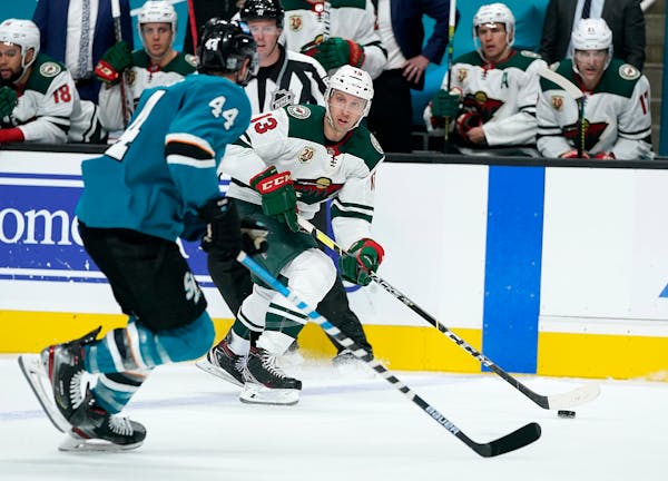 Nick Bonino will play on a new line Monday when the Wild takes on the Sharks in San Jose.