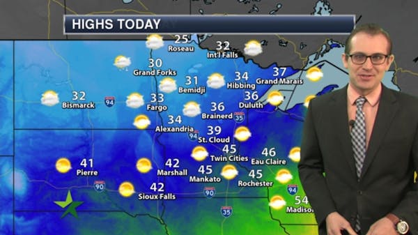 Morning forecast: Cooler and windy, high 45