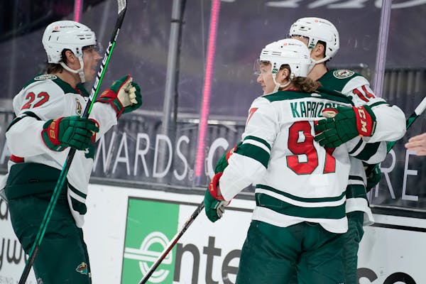 The Wild finished off a sweep of the Vegas Golden Knights by winning 2-1 Saturday at T-Mobile Arena.